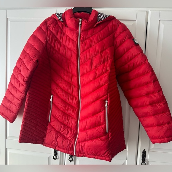 Dennis Basso Water Resistant Quilted Jacket Lining Red Fire Sz xl - Picture 1 of 8